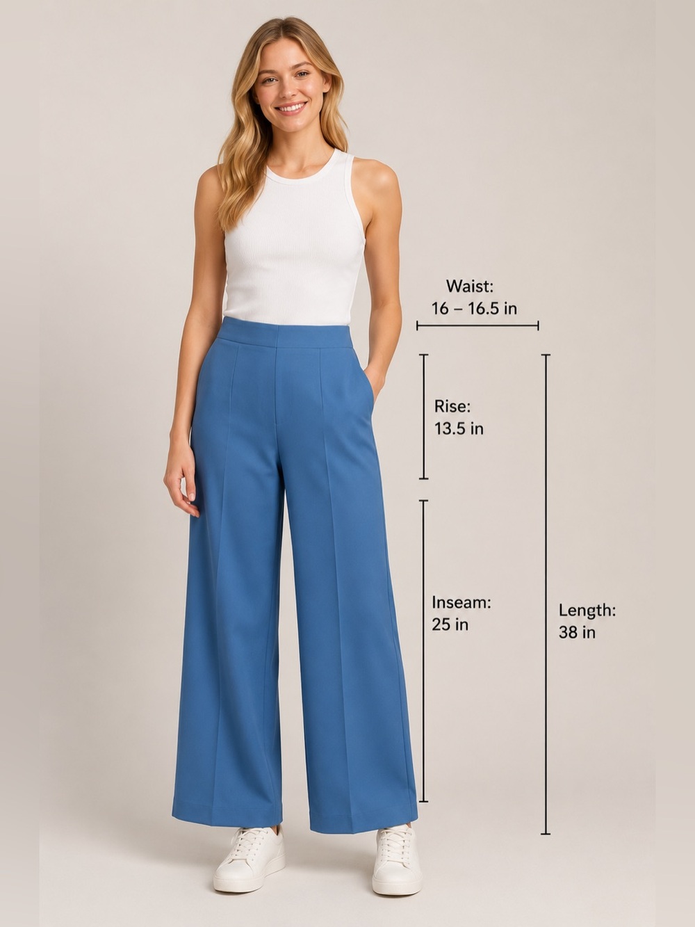 Zara Blue Wide Leg Pants